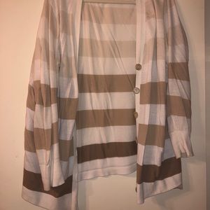 Gradient brown striped cardigan